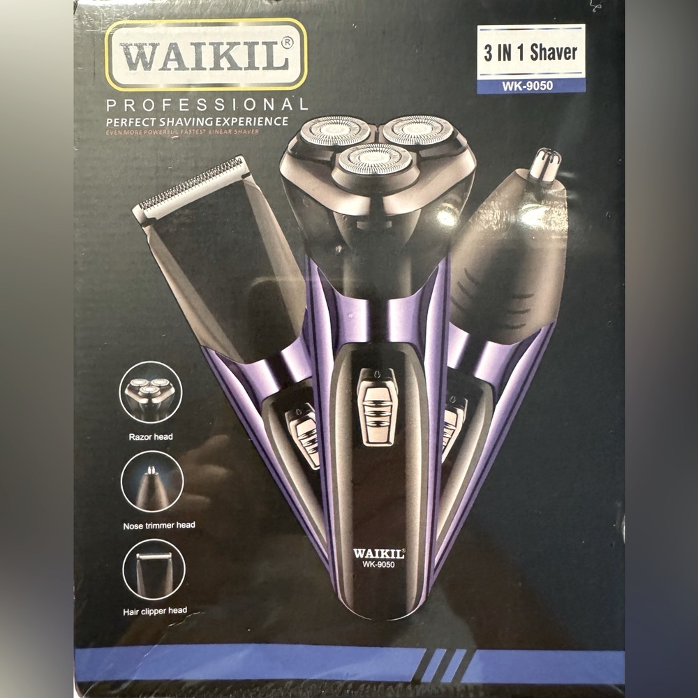 This is a Waikil 3-in-1 electric shaver for men, Razor/Nose Trimmer/Hair Clipper